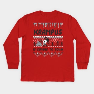 Krampus Is Coming To Town Kids Long Sleeve T-Shirt